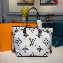 Louis Vuitton Monogram Canvas Original Leather NEVERFULL MM M44567 White JH00789BV46