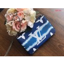 Louis vuitton original ESCALE POCHETTE DOUBLE ZIP clutch bag M69124 blue JH00492qd52