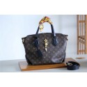 Louis vuitton original FLOWER ZIPPED TOTE MM M44347 black JH01296HM85
