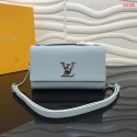 Louis Vuitton Original Grain calfskin LOCKME CLUTCH M56087 sky blue JH00439wk65