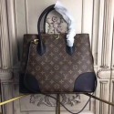 louis vuitton original Leather Monogram Canvas Tote Bag M41597 black JH00436WA48