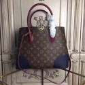louis vuitton original Leather Monogram Canvas Tote Bag M41597 blue JH00434ym68