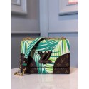 Louis vuitton original leather TWIST MM M50282 green JH00456Kn56