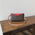Louis vuitton original monogram canvas pallas clutch M41638 red JH00081mT16