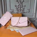 Louis Vuitton Original Monogram Vernis Felicie Chain Wallet 61276 light pink JH00154dV68