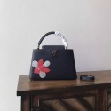 Louis vuitton original noir taurillon leather Capucines BB M48664 black JH00288Vo37