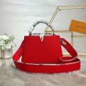 Louis vuitton original taurillon leather Capucines BB M48865 red JH01035Aa30