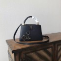 Louis vuitton original taurillon leather small CAPUCINES PM M54892 black JH01984DV39