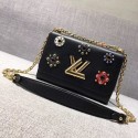 louis vuitton TWIST Original leather Shoulder Bag 50272 black JH00639sz95