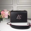Louis Vuitton TWIST Original leather Shoulder Bag M50280 black with rose JH00588Za30