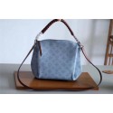Luxury Imitation Louis Vuitton original Mahina Leather BABYLONE CHAIN BB M53153 BLEU HORIZON PUMPKIN JH01166Pn88