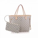 Luxury Louis vuitton original damier azur neverfull mm n41361 beige JH00248NG76