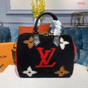 Luxury Louis vuitton original SPEEDY 25 wool M55423 black&red JH00681Kv15