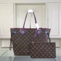 New Louis Vuitton Monogram Canvas NEVERFULL MM 41663 Purple JH00804IR98