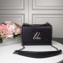 Replica 1:1 Louis Vuitton TWIST Original leather Shoulder Bag M50280 black JH00589td34