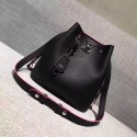 Replica 2017 louis vuitton original leather lockme bucket M54677 black JH00745qj24