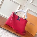 Replica Designer Louis vuitton original taurillon leather Capucines BB M94517 red JH00504uT54