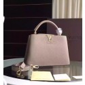 Replica Louis Vuitton Capucines BB Tote Bag 94754 Light Grey JH00930Oh34