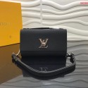 Replica Louis Vuitton Original Grain calfskin LOCKME CLUTCH M56087 black JH00440ap60