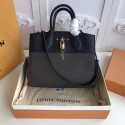 Replica Louis Vuitton Original Leather CITY STEAMER PM M55062 Apricot&Black JH00868BL42
