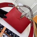 Replica Louis vuitton original taurillon leather Capucines Mini N95509 red JH01021vf92