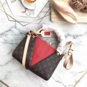 Top Knockoff Louis Vuitton Monogram Canvas original V TOTE BB M43966 Cerise Red JH01689Pd13