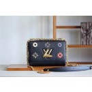 AAA 2017 newest louis vuitton TWIST DENIM Original leather Shoulder Bag 54217 black JH00652im52