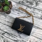 AAA Louis Vuitton CHAIN LOUISE Original leather Shoulder Bag M94335 Black JH00477pL24