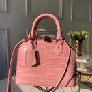 Best Louis Vuitton Crocodile Pattern Leather Bag N90897 Pink JH00802Yd28