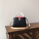 Cheap Louis vuitton original taurillon leather Capucines PM M48865 black &red &white JH01860FT69