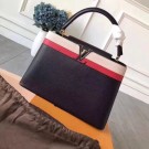 Fake Louis vuitton original taurillon leather Capucines M48864 black JH00499El40