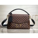 Hot Louis Vuitton Damier Ebene Canvas Original Leather Beaubourg M40177 Black JH00988Ho45