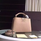 Imitation Louis Vuitton Capucines BB Tote Bag 94754 Apricot JH00922Rd46