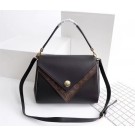 Imitation louis vuitton monogram canvas double V bag M54439 black JH00293Sn26