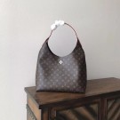 Imitation Louis vuitton original monogram canvas flower hobo bag M43545 creamy-white JH00202wE81