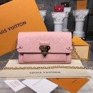 Knockoff Louis vuitton original mongram empreinte CHAIN WALLET M63399 Rose Poudre JH01632Nf40