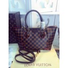 Louis Vuitton Damier Ebene Canvas Tote Bag M41551 Red JH01031iv85