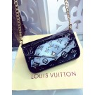 Louis Vuitton Monogram Vernis Chaine Wallet M61276 Black JH01022dX32