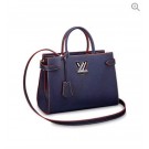 Louis Vuitton original Epi Leather Montaigne Tote Bag MM 54810 dark blue JH00559BV46