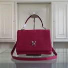 Louis Vuitton original litchi leather tote bag 50250 burgundy JH01085Op64