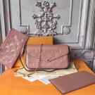 Louis Vuitton Original Monogram Vernis Felicie Chain Wallet 61276 pink JH00156lp62
