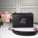 Louis Vuitton TWIST Original leather Shoulder Bag M50280 black with rose JH00588Za30