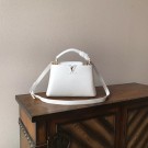 Luxury Louis vuitton original taurillon leather Capucines PM M48865 white JH01861Kv15