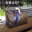 Luxury Replica Louis Vuitton Monogram Canvas Keepall 45CM with Shoulder Strap 43858 black JH00203Dg53