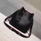 Replica 2017 louis vuitton original leather lockme bucket M54677 black JH00745qj24