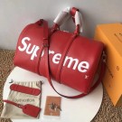 Replica Louis Vuitton Epi Leather Keepall SUPREME 45CM M53419 with Shoulder Strap red JH00184zS17