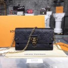 Replica Louis vuitton original mongram empreinte CHAIN WALLET M63399 Noir JH01631Qz32