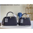 Replica Luxury Louis Vuitton CAPUCINES PM M48865 black JH00037hA88
