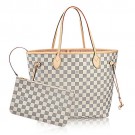 Replica Top Louis Vuitton Damier Azur Canvas Neverfull MM N41605 Rose Ballerine JH00870kC46
