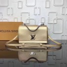 Replica Top louis vuitton soft original calf leather LOCKME BB Bag M50250 Gold JH00280kC46